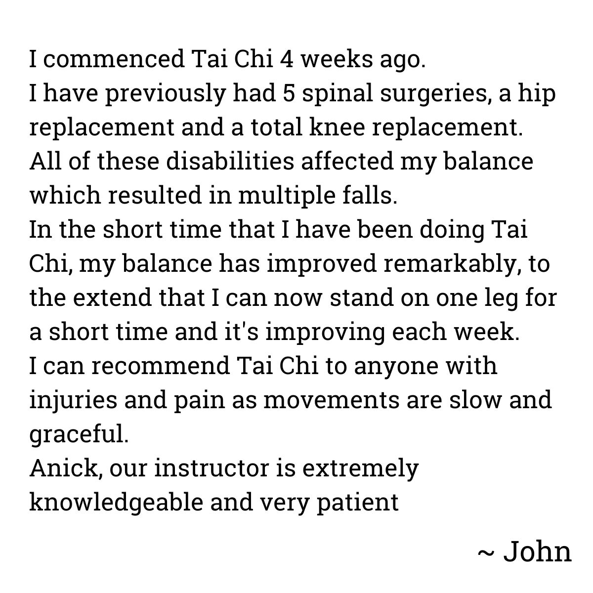 Testimonial - John